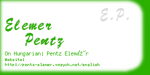 elemer pentz business card